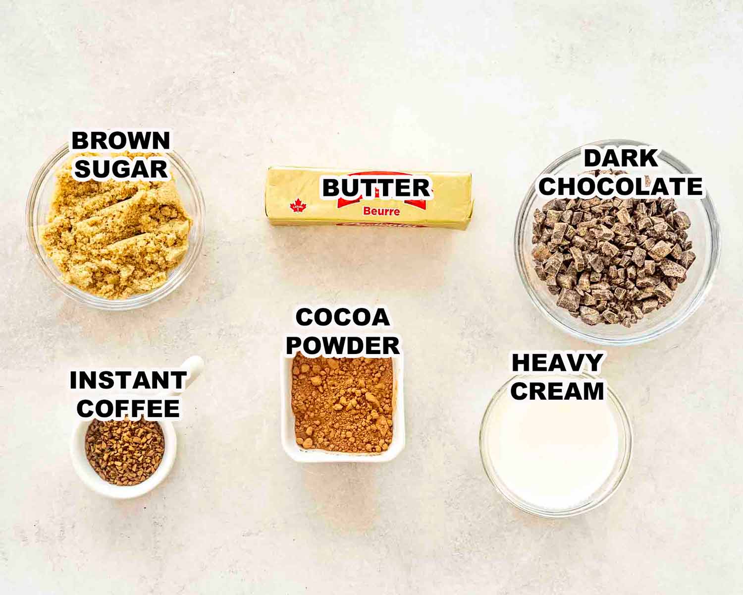 ingredients needed to make filling for chocolate espresso rolls.