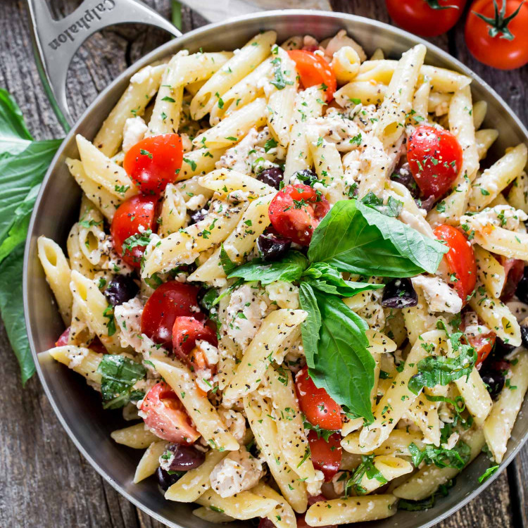 greek chicken and feta pasta