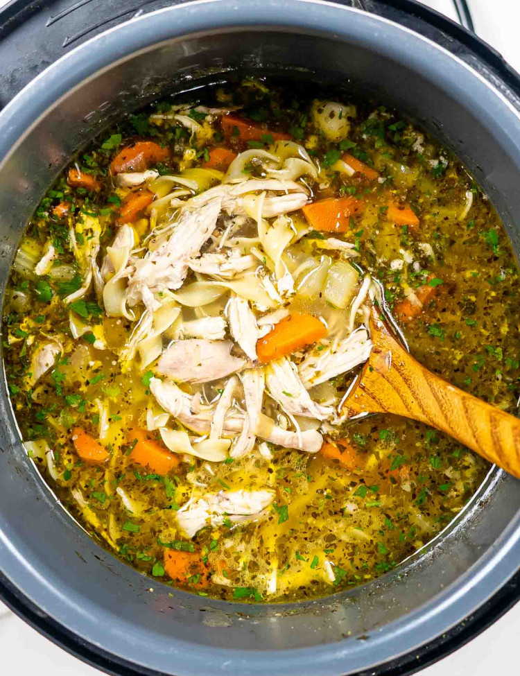 chicken noodle soup in an instant pot.