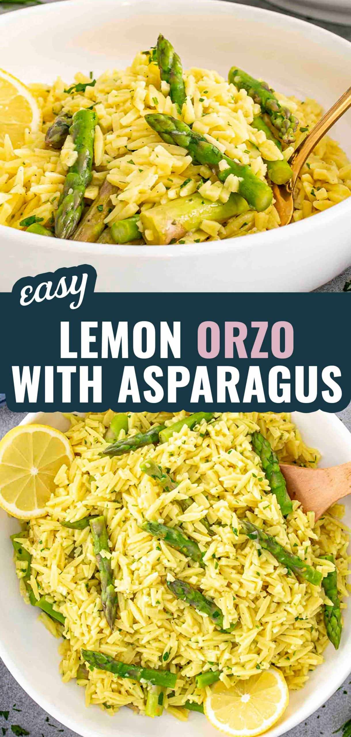 pin for lemon orzo and asparagus.